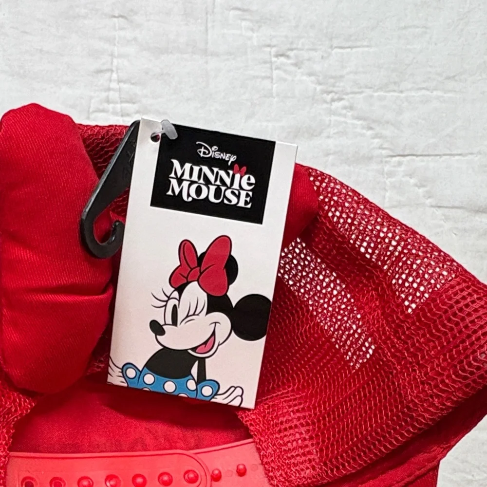 Disney‎ Minnie Mouse Kids Red LOVE Trucker Hat Snapback with 3D Back Bow